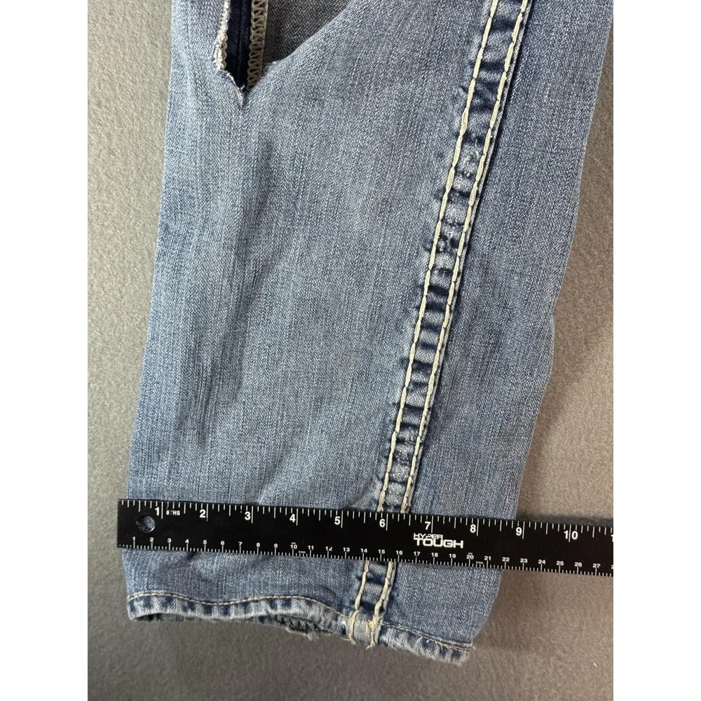 True Religion Bobby Super T Jeans Mens 32 Med Wash Relaxed Bootcut Distressed